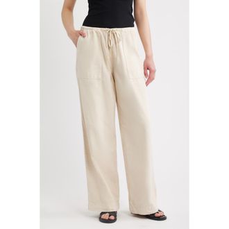 Rag & Bone Claire Cotton Blend Wide Leg Pants in Sand at Nordstrom, Size X-Large