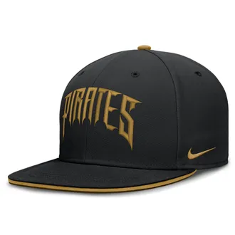 Nike Pittsburgh Pirates City Connect True Nike Mens Dri-FIT MLB Fitted Hat in Black | NB18CT13PTB-1JW