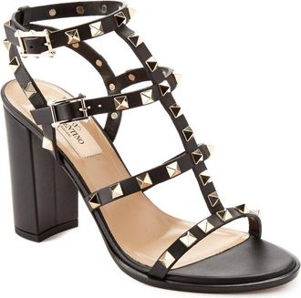 Valentino Rockstud Caged 90 Leather Ankle Strap Sandal