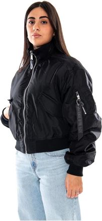 Alpha Industries Ma-1 Cropped Bomber - Dames - Jassen - Zwart - Maat: M Zijde