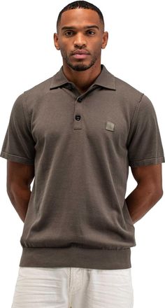 Butcher of Blue Korte mouw polo Butcher of Blue bruin 3-knoops