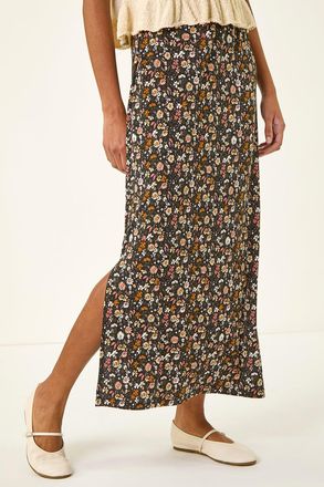Roman Ditsy Floral Stretch Maxi Skirt