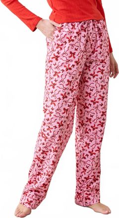 Printfresh Red Ribbons Pajama Pants In Pink Tinsel