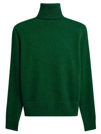 Frankie Shop Green Gala Ribbed Wool Turtleneck Sweater