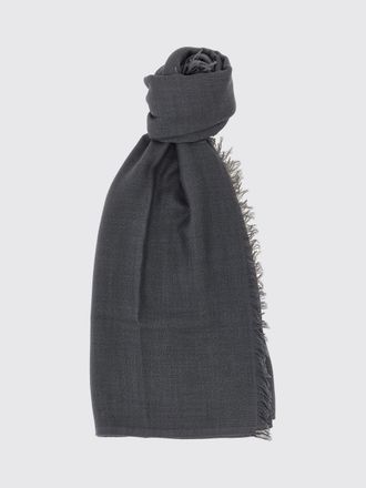 Brunello Cucinelli Cashmere and Silk Scarf with Fringed Edges
