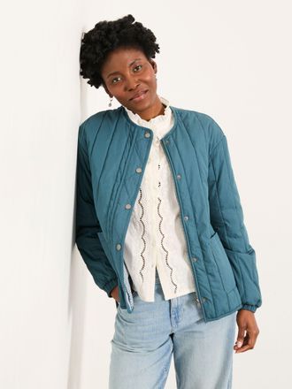 Fat Face FatFace Raya Teal Blue Regular Quilted Jacket