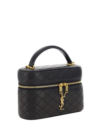 Saint Laurent Womens Vanity Gaby Leather Handbag Nero Lamb Ovis Aries Shoulder Bags