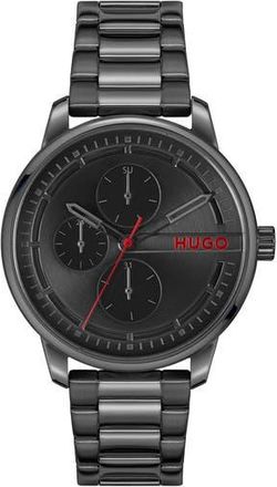 BOSS Stamp Chronograph Bracelet Watch, 44mm in Black Dial at Nordstrom Rack