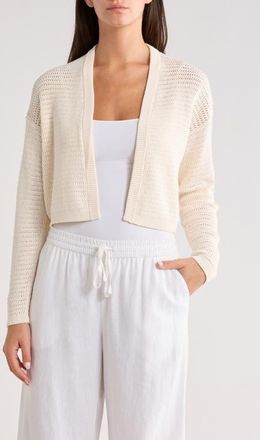 Marine Layer Anacapa Open Stitch Cotton Cardigan in Antique White at Nordstrom, Size X-Large