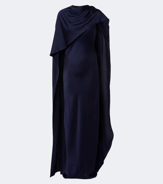 SIMKHAI Izel asymmetric caped satin gown