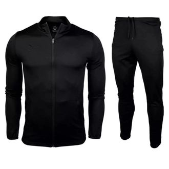 Nike Mens All Black Zip Up Tracksuit Set - Size Medium