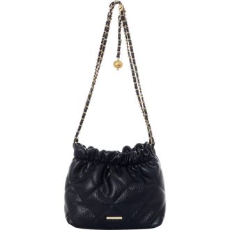 Adornia Quilted Faux Leather Bucket Bag in Black at Nordstrom Rack