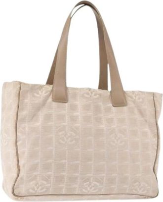 Chanel Pre-owned Nylon Tote Bag - Dames - Vintage Shopper - Beige - ONE Size - Nylon - Vintage