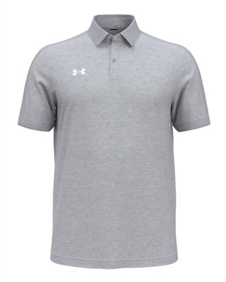 Under Armour Mens Trophy Level Polo In Mod Grey/ White