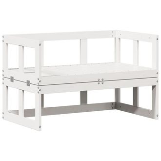 vidaXL Banco Sof&aacute; De Jard&iacute;n Extensible Madera Maciza De Pino Blanco Vidaxl
