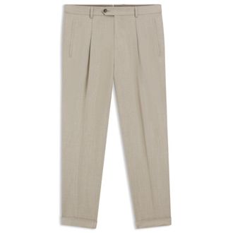 BOSS Regular-fit pants in a wool blend with silk
