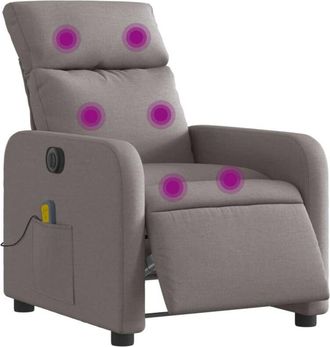 vidaXL Vidaxl - Sill&oacute;n Reclinable De Masaje El&eacute;ctrico Tela Gris Taupe