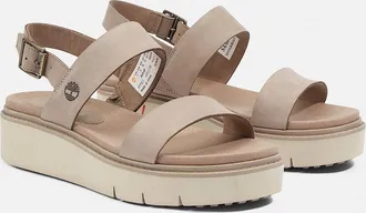 Timberland Sandale TIMBERLAND SAFARI DAWN BACKSTRAP SANDAL, Damen, Gr. 37,5, taupe gray, Leder, Schuhe Sandale, aus Leder
