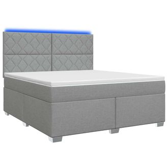 vidaXL Letto Box Spring Con Materasso Grigio Chiaro 140 X 190 Cm Vidaxl