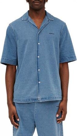 Purple Cotton Jersey Camp Shirt in Blue at Nordstrom Rack, Size X-Small