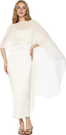 Alexia Admor Satin Gown With Chifon Overlay in Ivory at Nordstrom, Size 14