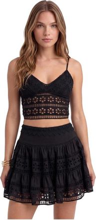 Charo Ruiz Ibiza Lea Mini Rok - Dames - Korte rokken - Zwart - M - Katoen - Rokken