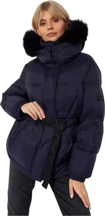 Yves Salomon Dames, Jassen, Blauw, Maat: XL Polyamide