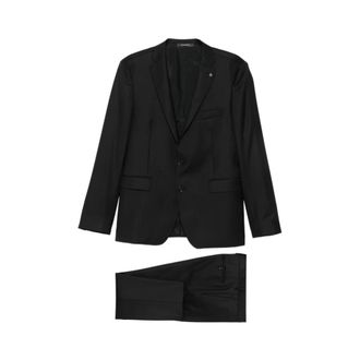 Tagliatore Kostuums, Heren, Zwart, S, Wol, Single-Breasted Suit