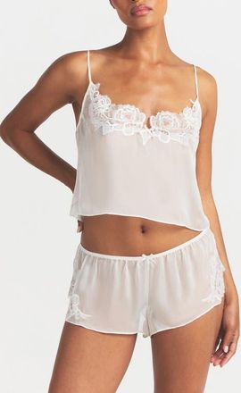 SKIMS Romance Silk Cami & Shorts Set in Ivory at Nordstrom, Size Xx-Small
