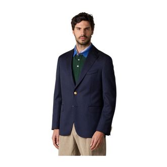 Brooks Brothers Blazer in Lana Vergine con Bottoni Dorati - - Jackets - Uomo - Blu - L