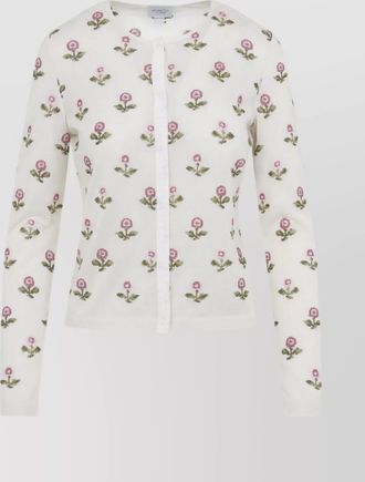 Giambattista Valli floral knit cardigan long sleeves