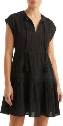 Change of Scenery Gari Cotton Cover-up Cap Sleeve Dress in Black at Nordstrom, Size X-Small