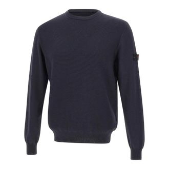 Peuterey Round-neck Knitwear, male, Blue, Size: 3XL Ganna Sweater