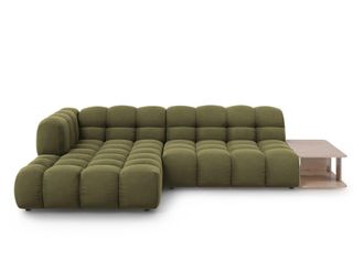 Cosmopolitan Design Sof&aacute; esquinero modular izquierdo 4 plazas de terciopelo verde claro