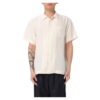 A.P.C. Roy Shirt met Korte Mouwen - Heren - Korte mouwen Overhemden - Beige - M - Linnen - Overhemden