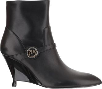 Pinko Pinko, Schoenen, Dames, Zwart, 36 EU, Leer, Gwen Leren Enkellaarzen