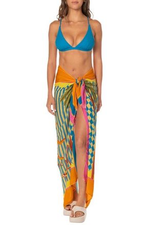 Maaji Tropic Camouflage Isla Cover-Up Pareo in Open Blue at Nordstrom