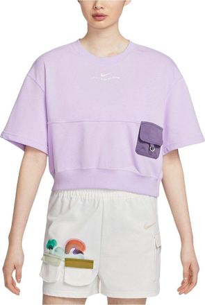 Nike (WMNS) Nike Sportswear French Terry T-shirt Asia Sizing Purple HF6176-517