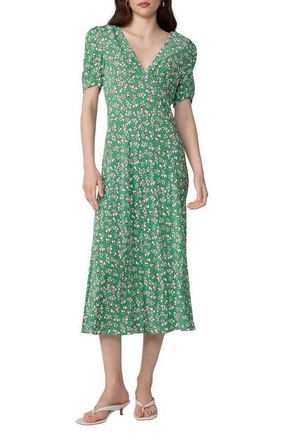 Diane Von F&uuml;rstenberg Molly Floral Midi Dress in Kalamata Mini Indian Green at Nordstrom, Size X-Small