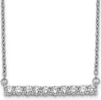 Diamond2Deal 14K Gold 1/2 Ct Lab Grown Diamond Bar Pendant Necklace Clarity VS, Color G-H