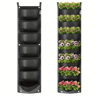 OEM Maceteros Colgantes Con 6 Bolsillos Para Plantas De Jard&iacute;n, Macetero De Pared De Una Sola Pieza Para Jardines Verticales, Soporte Para Plantas Colgant