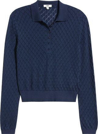 Mavi Pointelle Polo Sweater in Peacoat at Nordstrom, Size Medium
