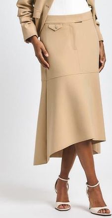 Derek Lam Nicolette High-Low Midi Skirt in Camel at Nordstrom Rack