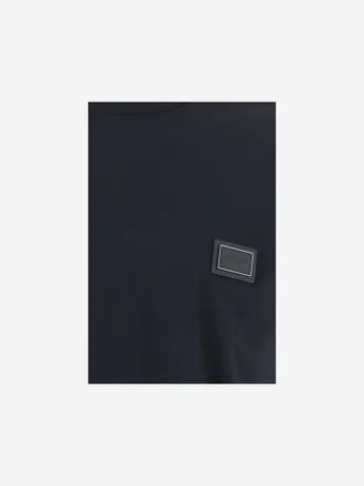 Dolce & Gabbana Mens Cotton T-Shirt With Patch Navy T-Shirts And Polos