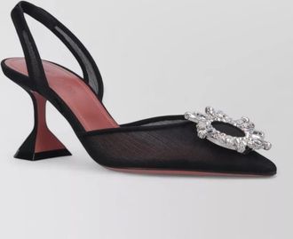 Amina Muaddi high heel pumps mesh pointed toe