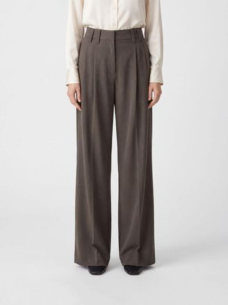 Brunello Cucinelli High-Waisted Pleated Wool-Blend Palazzo Trousers