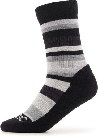 Stoic Merino Trekking Crew Socks Stripes Wandersocken - Unisex | schwarz/grau