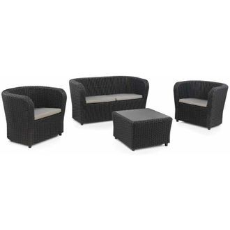 Shaf Shaf - Set Diva Confort Grafito Sof&aacute; + 2 Sillones + Mesa De Centro. 4 Plazas. Sp-berner
