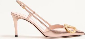 Valentino Garavani VLogo Signature Slingback Pump In Laminated Nappa Leather 80Mm Wo