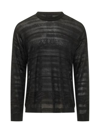 Laneus Black Crew Neck Sweaters